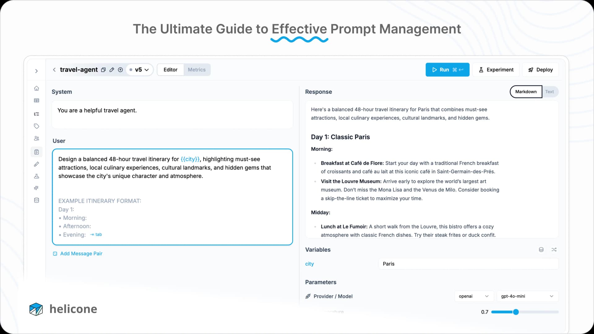 Prompt Management in Helicone